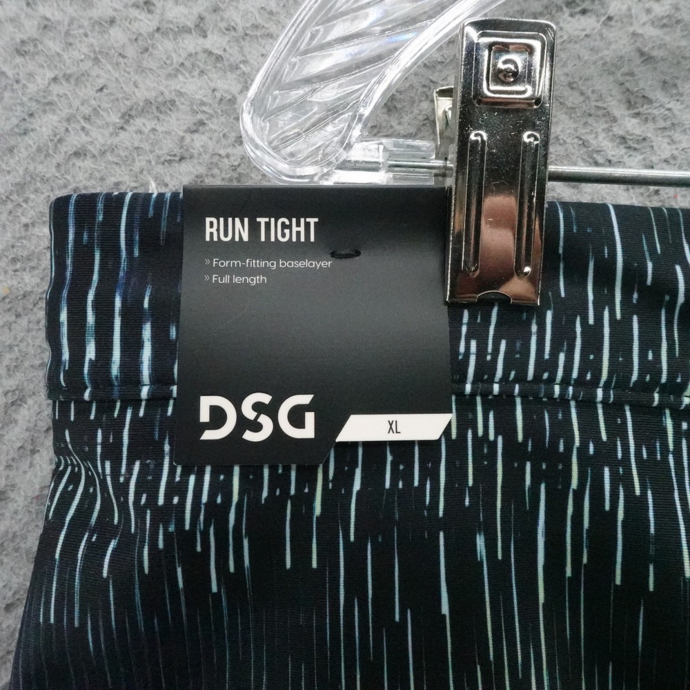 DSG Mens Run Tight XL Teal Black Abstract Print Media Pocket Baselayer NEW - Picture 13 of 15